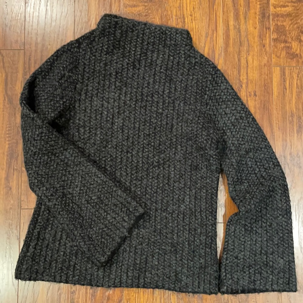 Grey turtleneck wool sweater